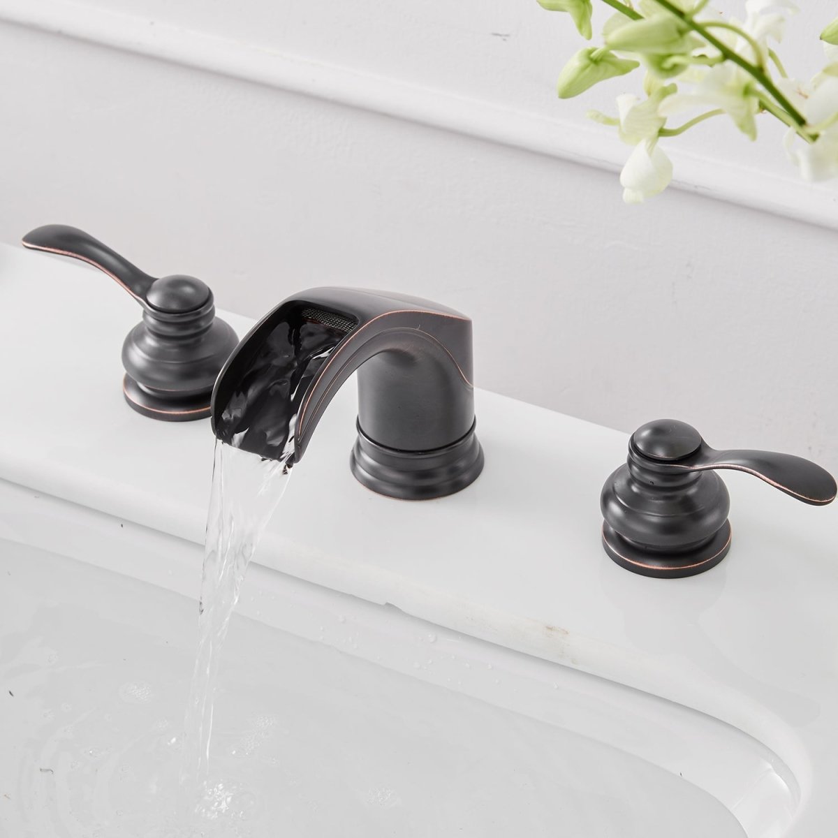 8 in Waterfall 2-Handle Bathroom Faucet Oil Rubbed Bronze - buyfaucet.com