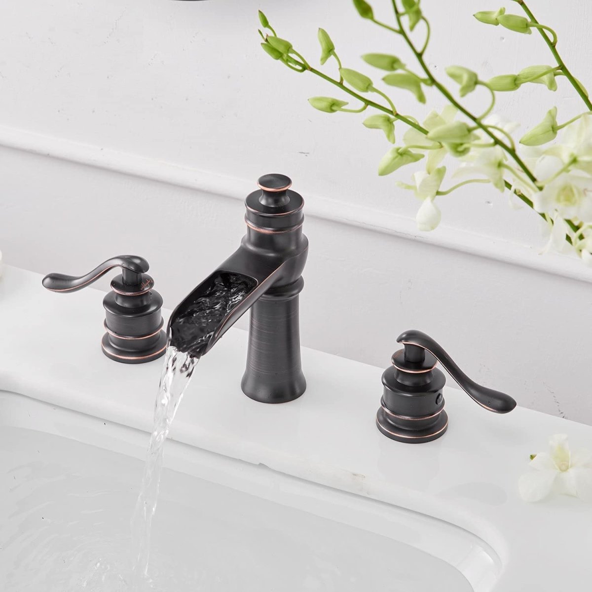 8 in Waterfall 2-Handle Bathroom Faucet Oil Rubbed Bronze - buyfaucet.com