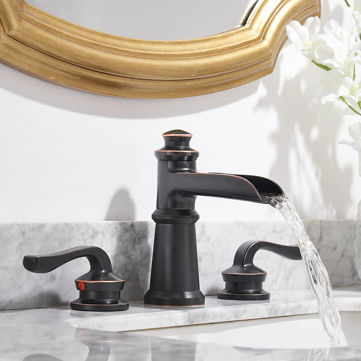 8 in Waterfall 2-Handle Bathroom Faucet Oil Rubbed Bronze - buyfaucet.com