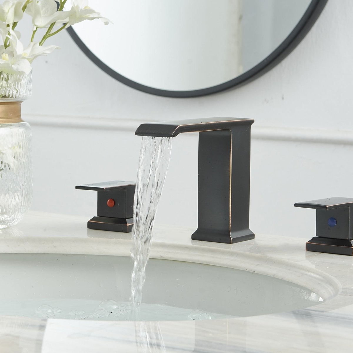 8 in Waterfall 2-Handle Bathroom Faucet Oil Rubbed Bronze - buyfaucet.com