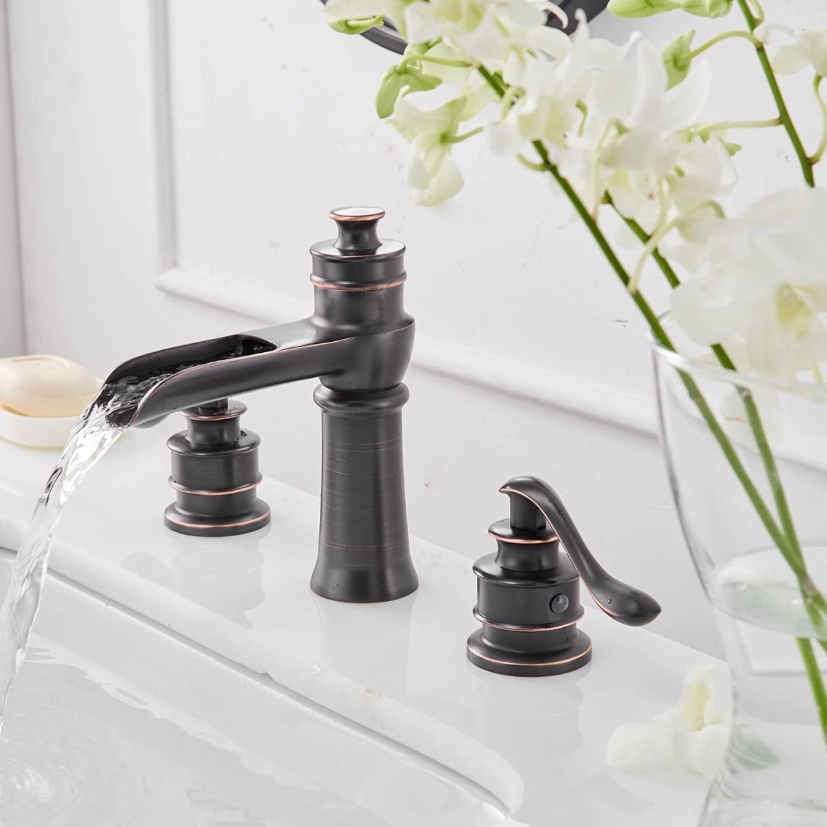 8 in Waterfall 2-Handle Bathroom Faucet Oil Rubbed Bronze - buyfaucet.com