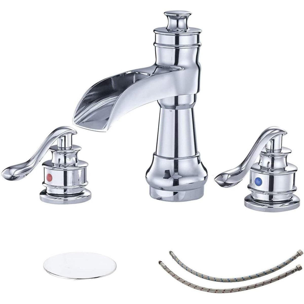 8 in Waterfall 2-Handle Bathroom Faucet Polished Chrome - buyfaucet.com