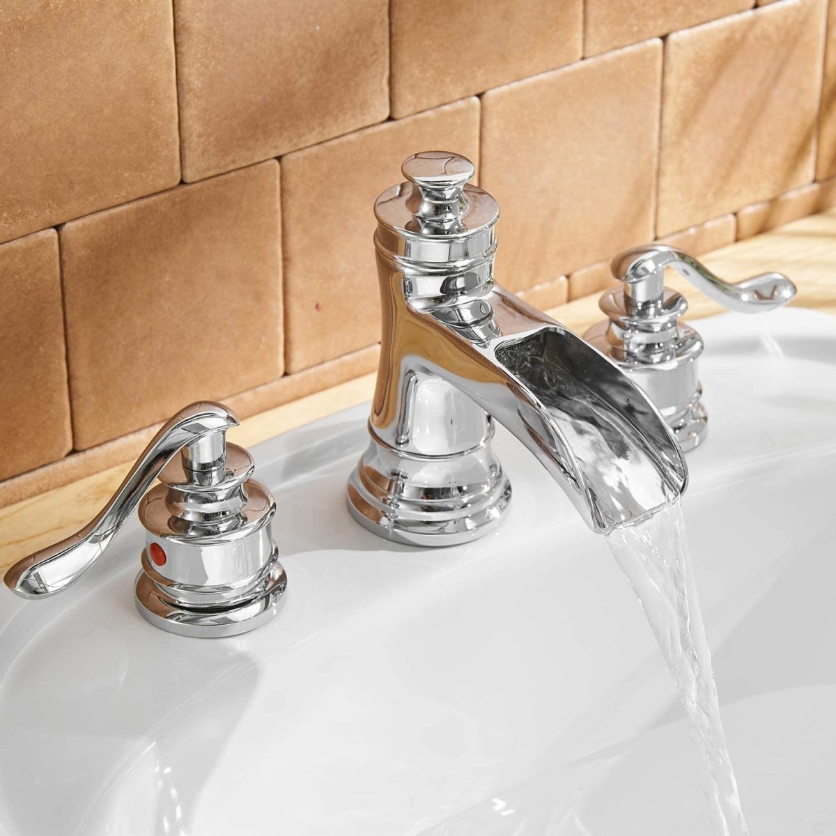 8 in Waterfall 2-Handle Bathroom Faucet Polished Chrome - buyfaucet.com