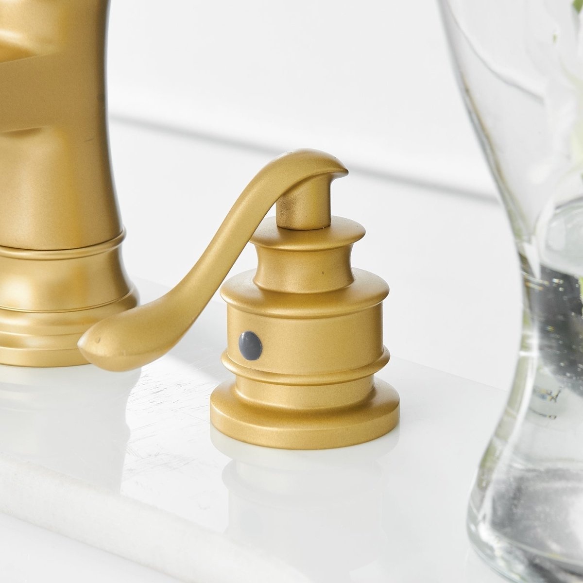 8 in Waterfall 2-Handle Bathroom Faucet with Drain Gold - buyfaucet.com