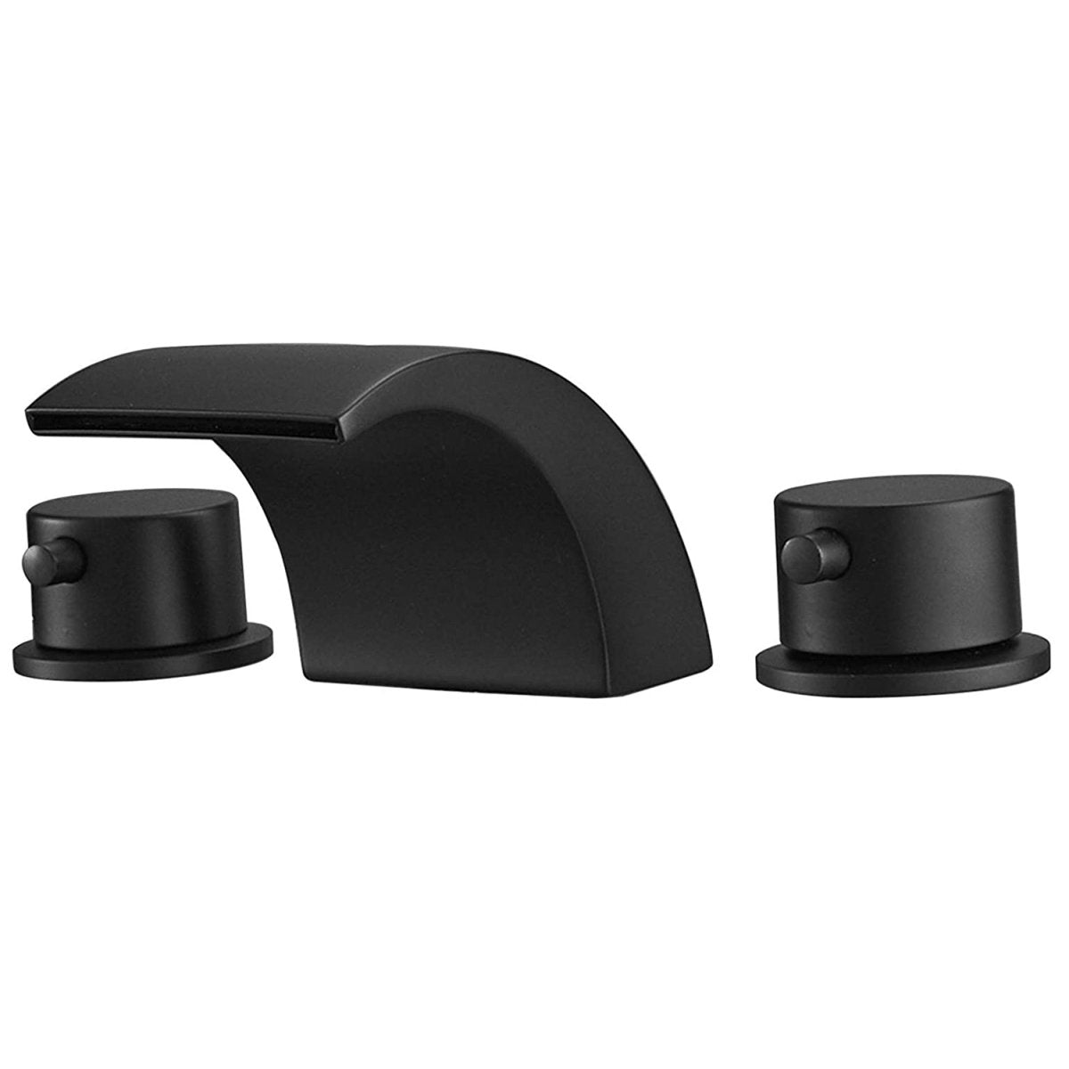 8 in Waterfall 2-Handle Bathroom Faucet With Led Light Black - buyfaucet.com