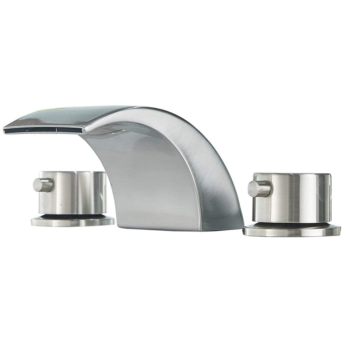 8 in Waterfall Bathroom Faucet with Led Light Brushed Nickel - buyfaucet.com