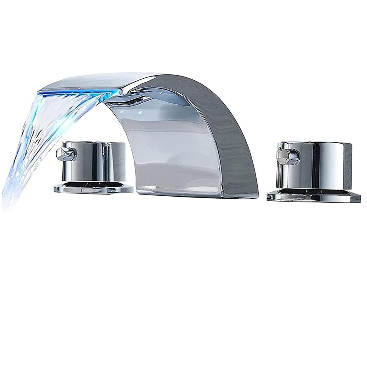 8 in Waterfall Bathroom Faucet With Led Light Chrome - buyfaucet.com