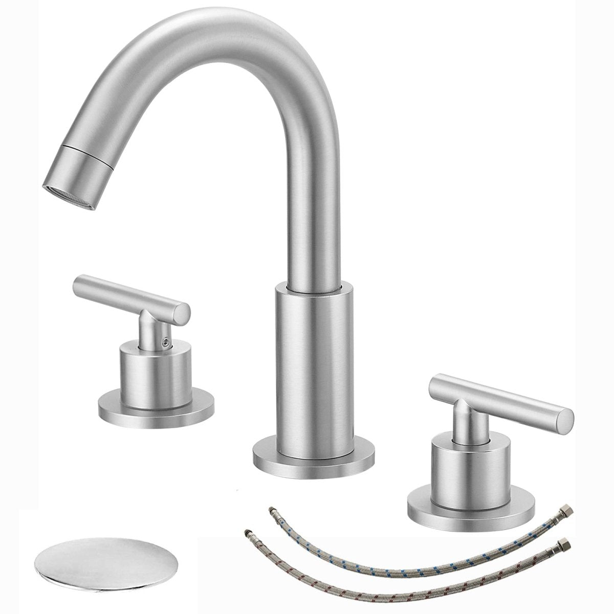 8 in. Widespread 2-Handle Bathroom Faucet Brushed Nickel - buyfaucet.com