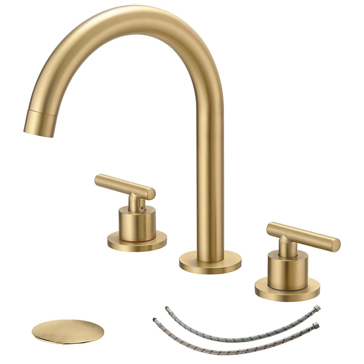 8 in. Widespread Double Handle Bathroom Faucet Brushed Gold - buyfaucet.com