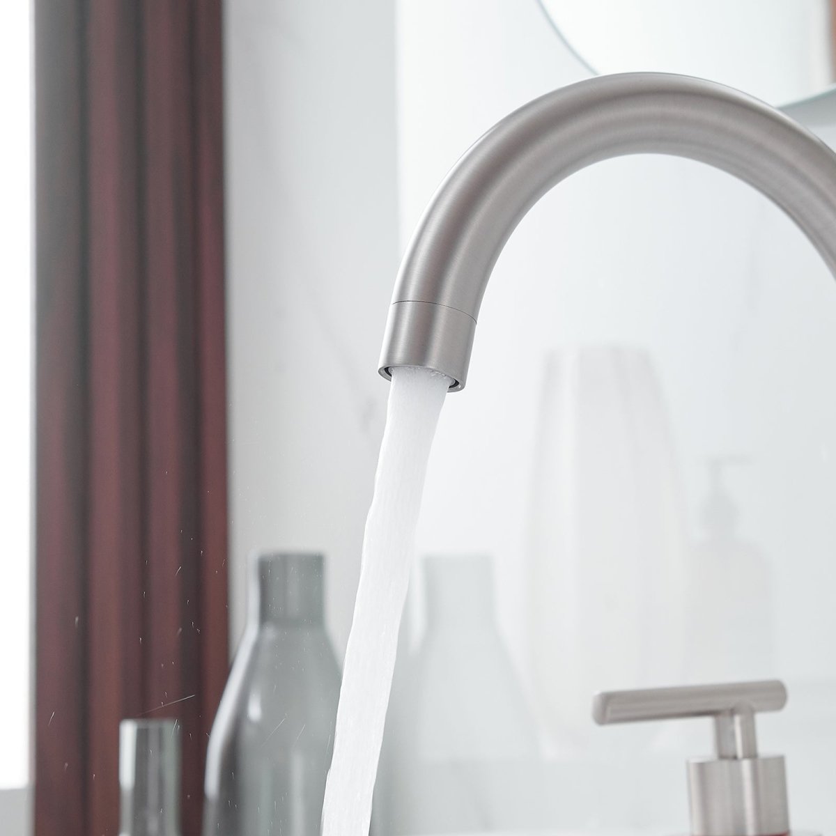 8 in. Widespread Double Handle Bathroom Faucet Brushed Nickel - buyfaucet.com