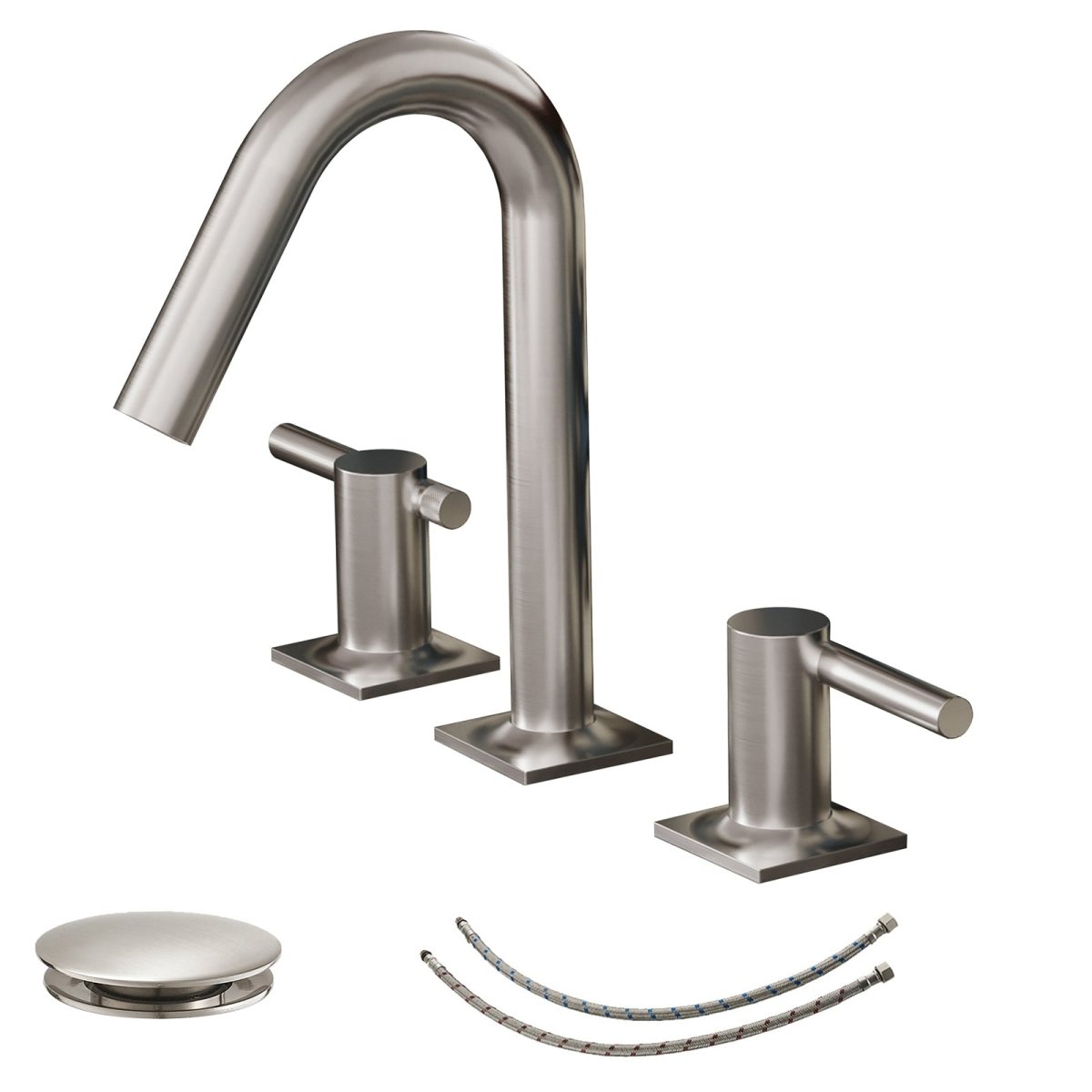 8 in. Widespread Double Handle Bathroom Faucet Brushed Nickel - buyfaucet.com