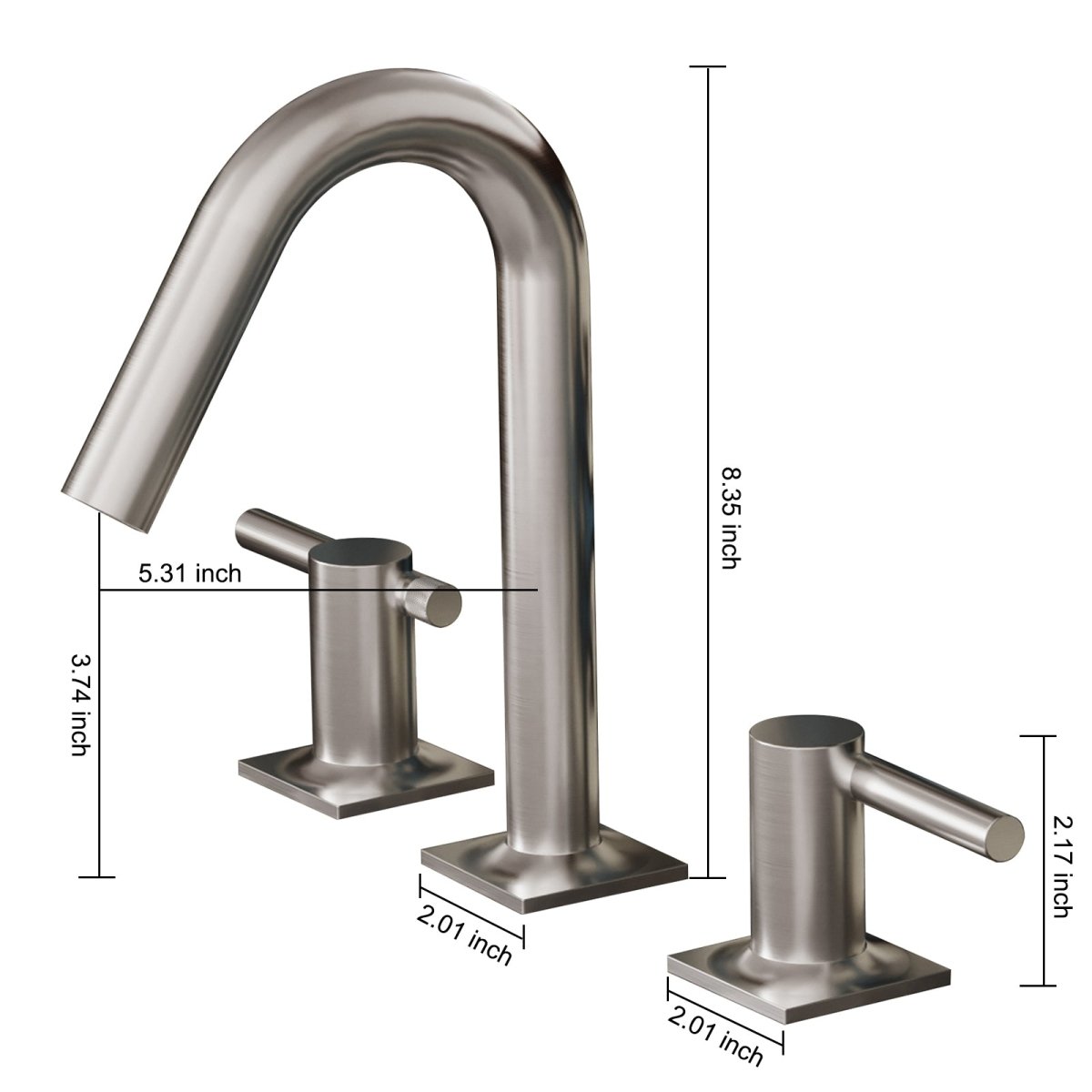 8 in. Widespread Double Handle Bathroom Faucet Brushed Nickel - buyfaucet.com