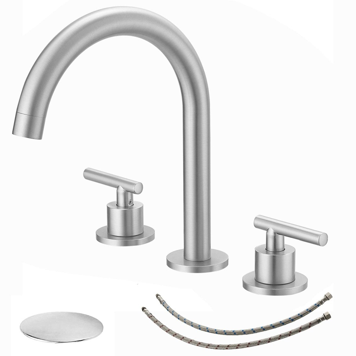 8 in. Widespread Double Handle Bathroom Faucet Brushed Nickel - buyfaucet.com