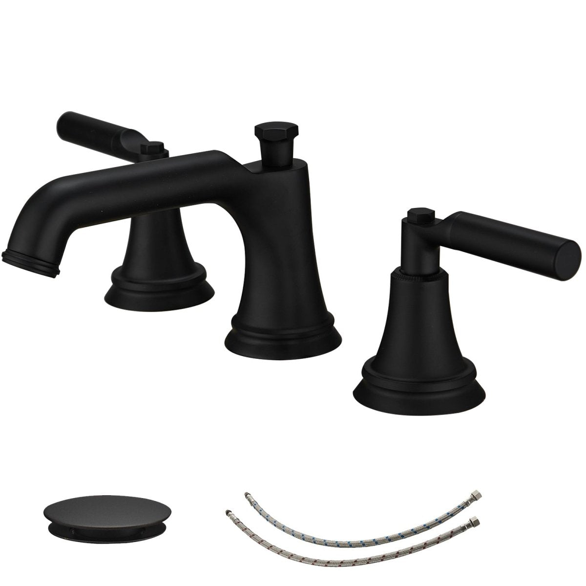 8 in. Widespread Double Handle Bathroom Faucet Matte Black - buyfaucet.com