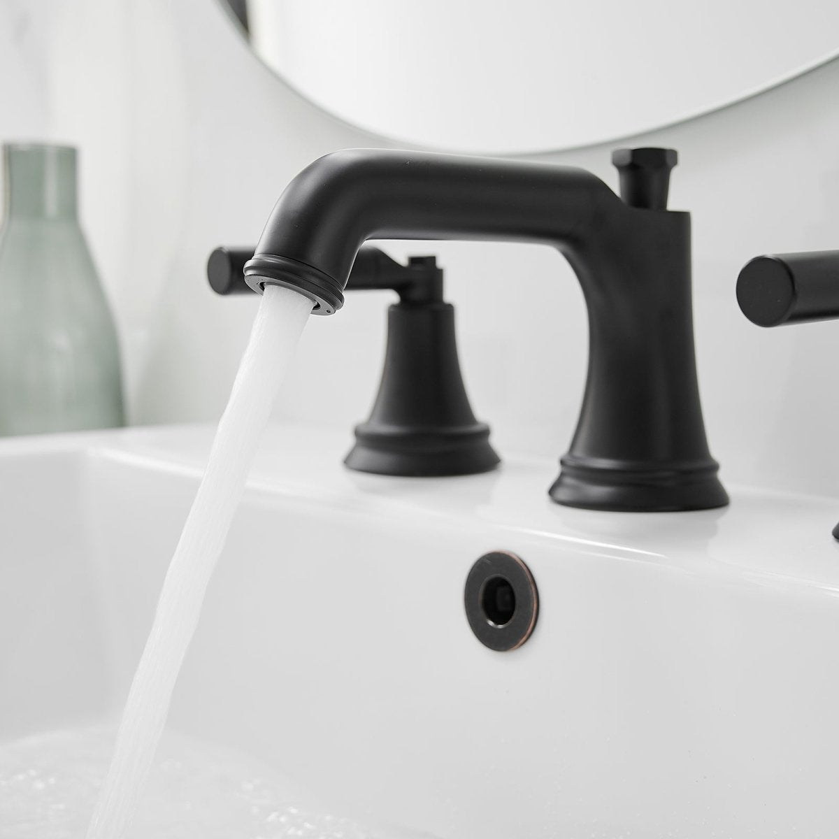 8 in. Widespread Double Handle Bathroom Faucet Matte Black - buyfaucet.com