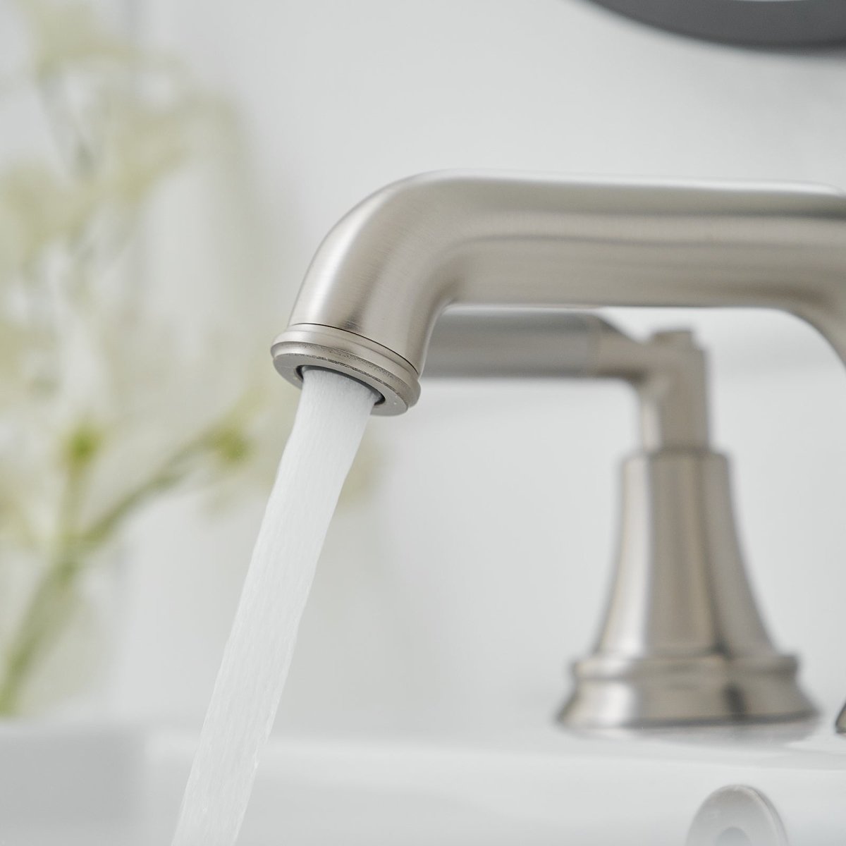 8 in. Widespread Three Holes Bathroom Faucet Brushed Nickel - buyfaucet.com