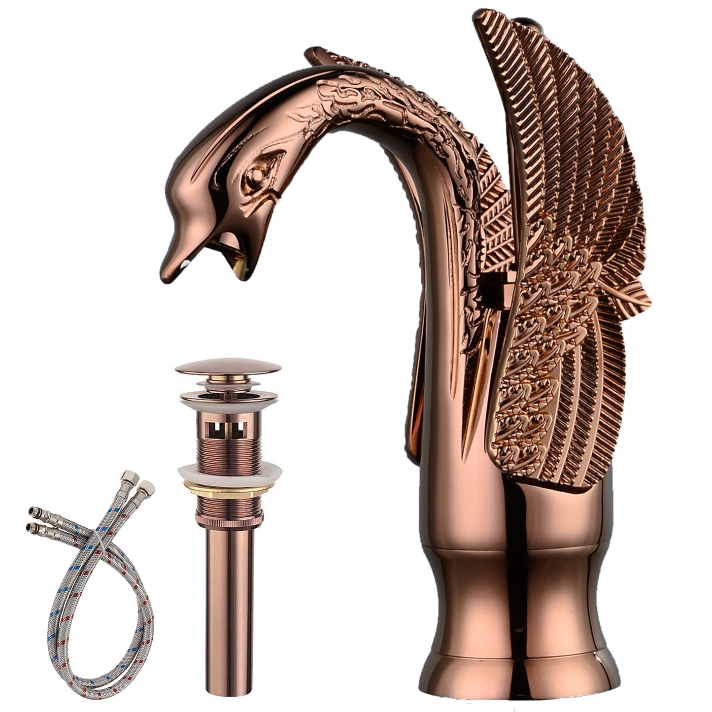 Swan Bathroom Sink Faucet Antique Copper