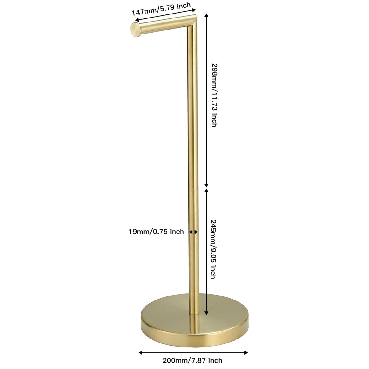 Bathroom Freestanding Toilet Paper Holder in Brushed Gold - buyfaucet.com