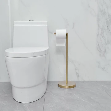 Bathroom Freestanding Toilet Paper Holder in Brushed Gold - buyfaucet.com