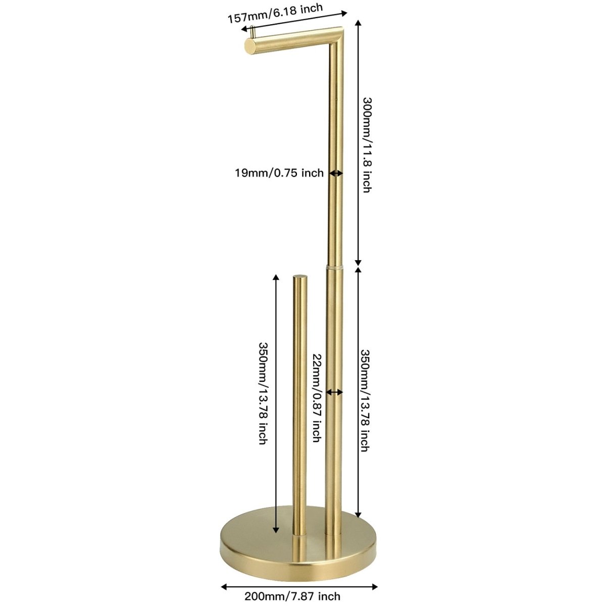 Bathroom Freestanding Toilet Paper Holder in Brushed Gold - buyfaucet.com