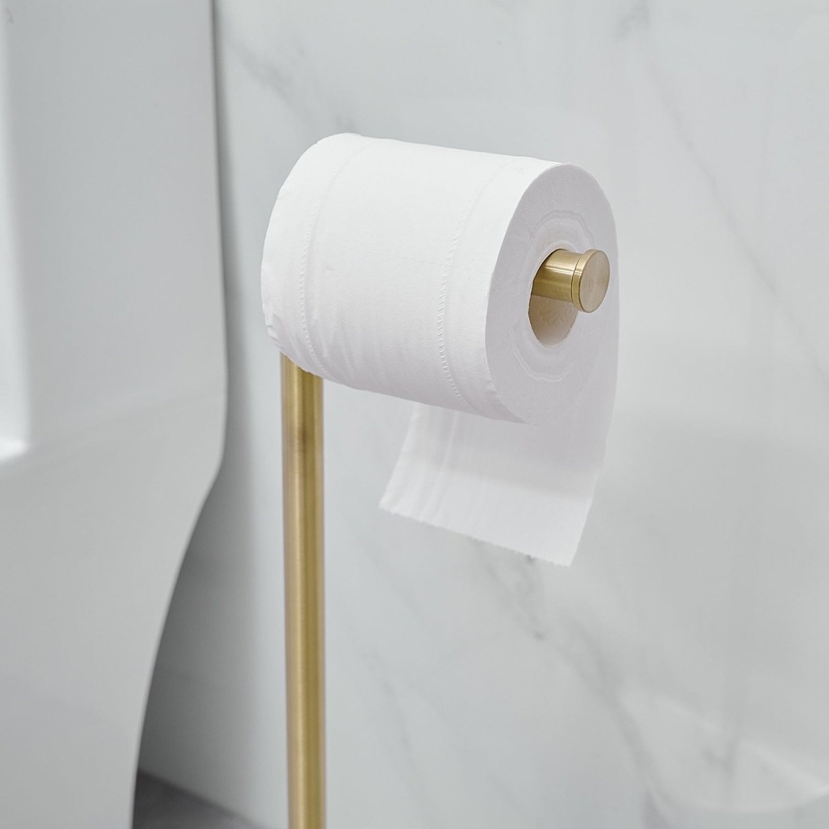 Bathroom Freestanding Toilet Paper Holder in Brushed Gold - buyfaucet.com