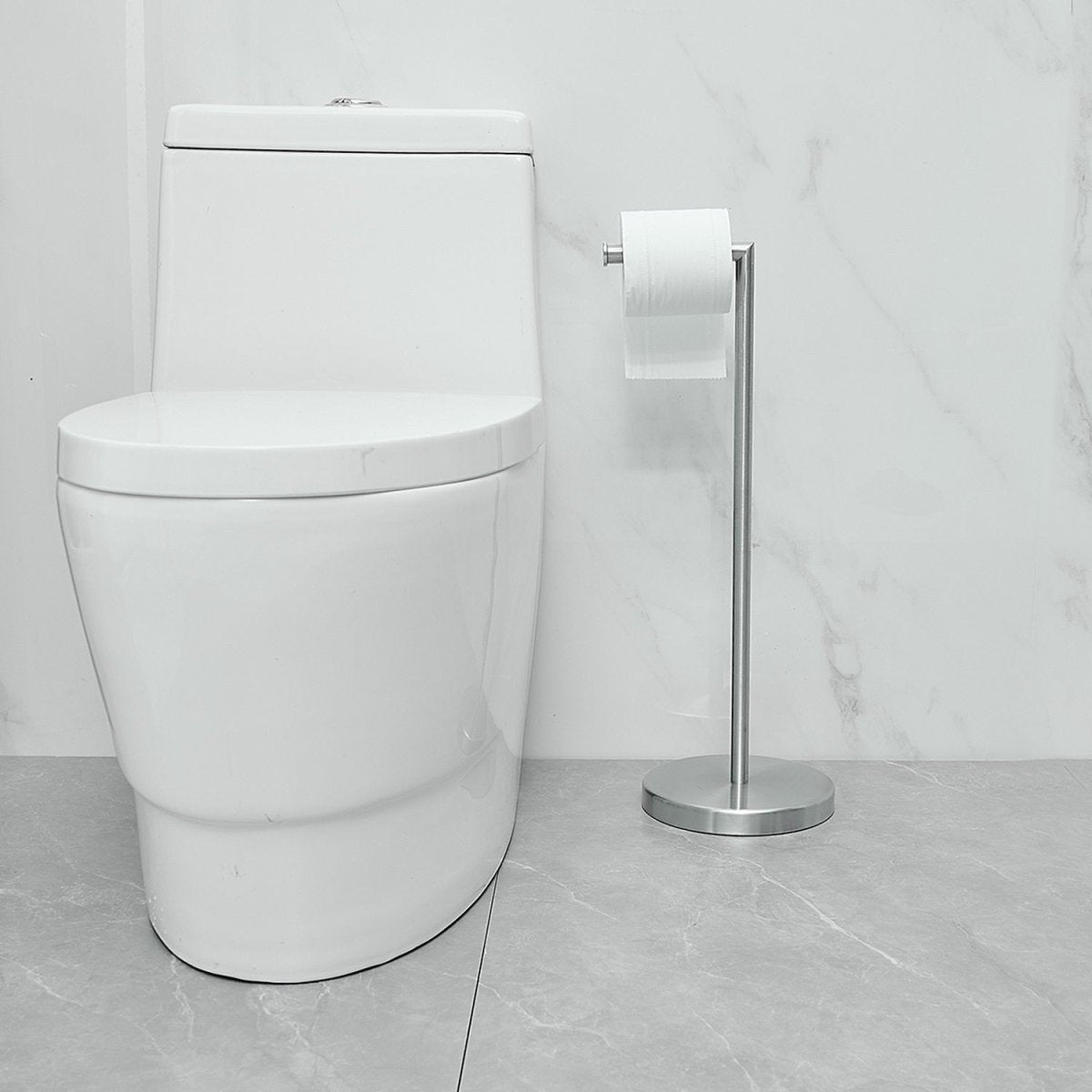 Bathroom Freestanding Toilet Paper Holder in Brushed Nickel - buyfaucet.com