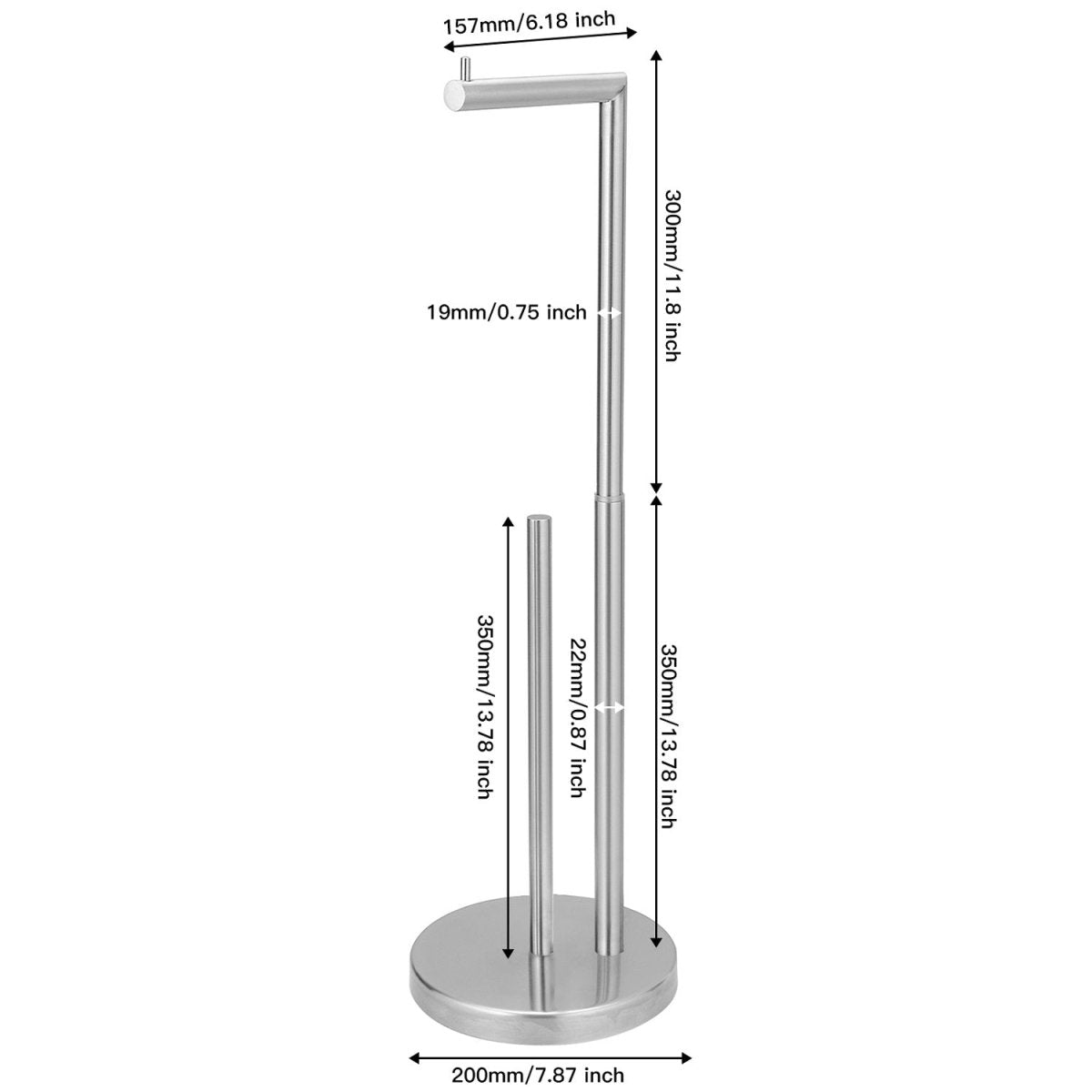 Bathroom Freestanding Toilet Paper Holder in Brushed Nickel - buyfaucet.com