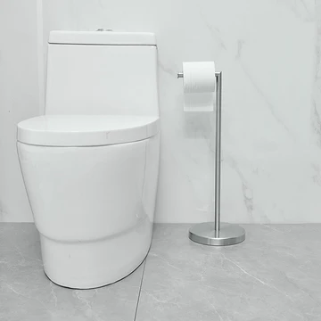 Bathroom Freestanding Toilet Paper Holder in Brushed Nickel - buyfaucet.com