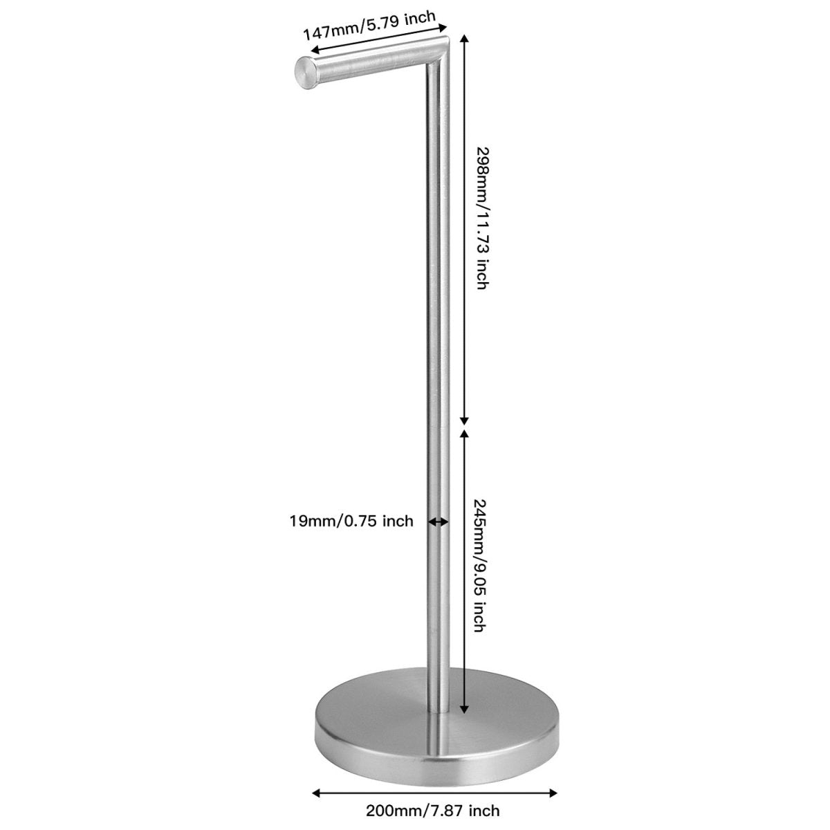 Bathroom Freestanding Toilet Paper Holder in Brushed Nickel - buyfaucet.com