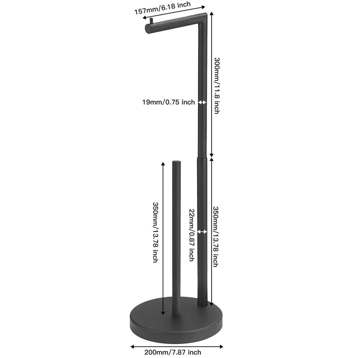 Bathroom Freestanding Toilet Paper Holder in Matte Black - buyfaucet.com