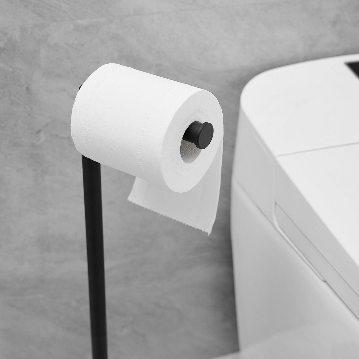 Bathroom Freestanding Toilet Paper Holder in Matte Black - buyfaucet.com