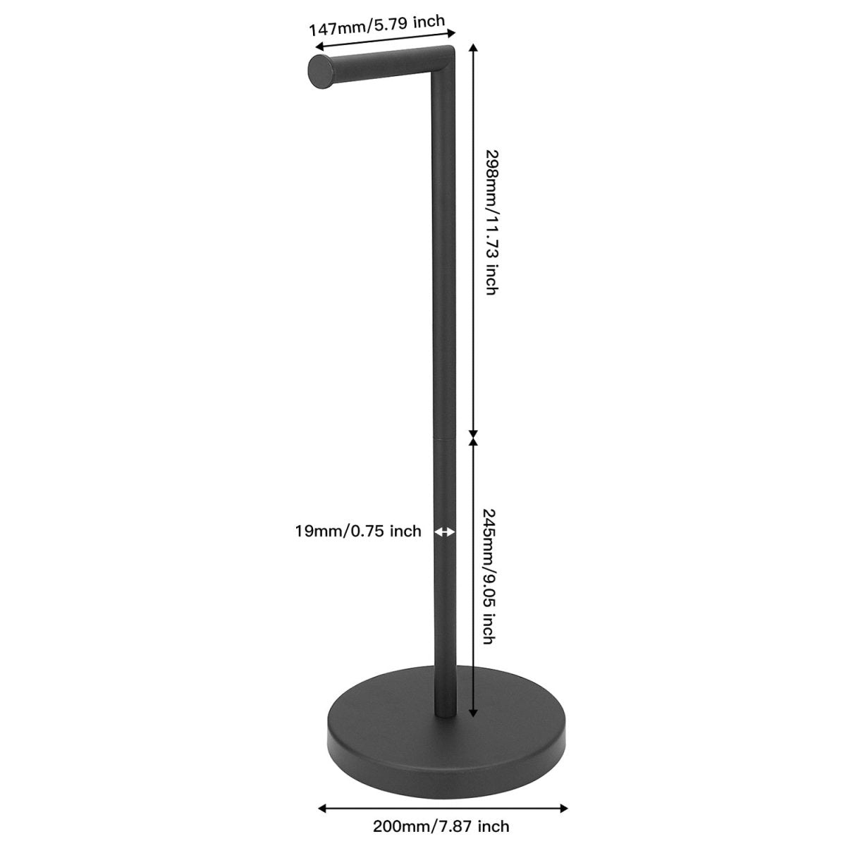 Bathroom Freestanding Toilet Paper Holder in Matte Black - buyfaucet.com