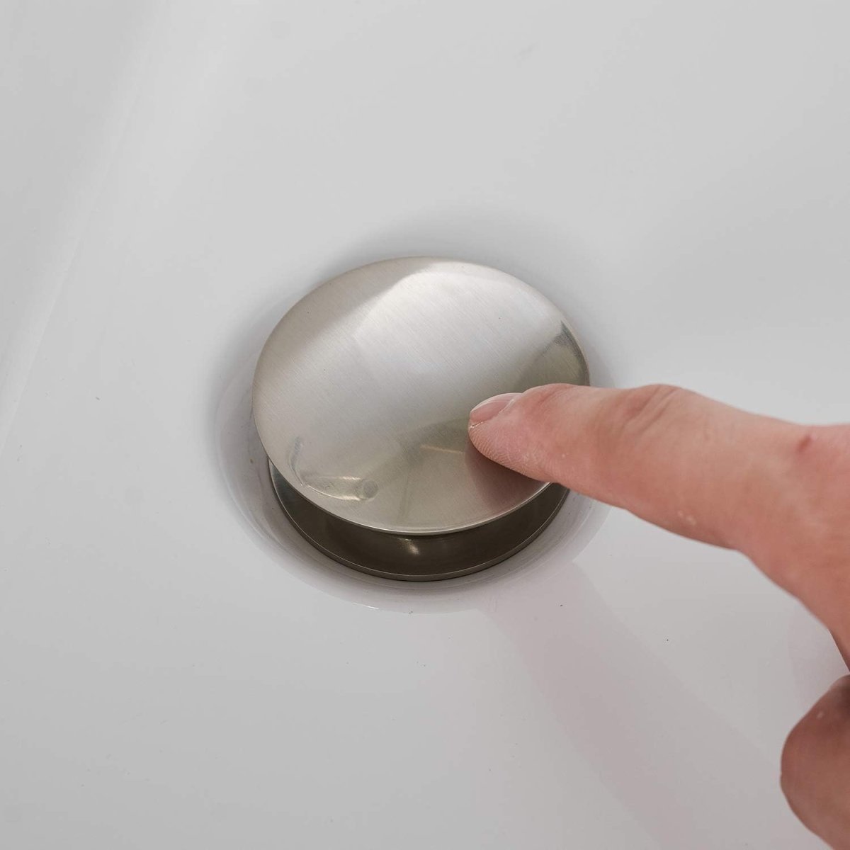 Bathroom Sink Drain Stopper without Overflow Brushed Nickel - buyfaucet.com