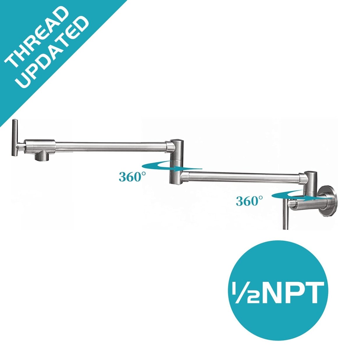 Brass Wall Mounted Pot Filler in Brushed Nickel - buyfaucet.com