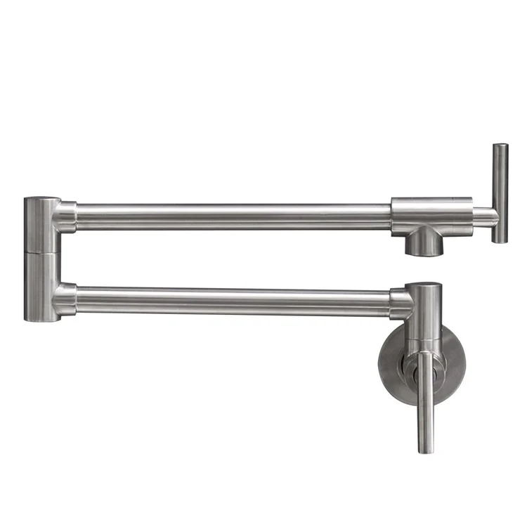 Brass Wall Mounted Pot Filler in Brushed Nickel - buyfaucet.com