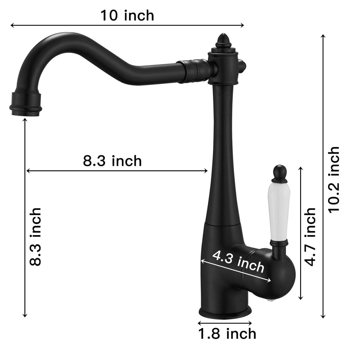 Classic Design Single-Handle Kitchen Faucet in Matte Black - buyfaucet.com