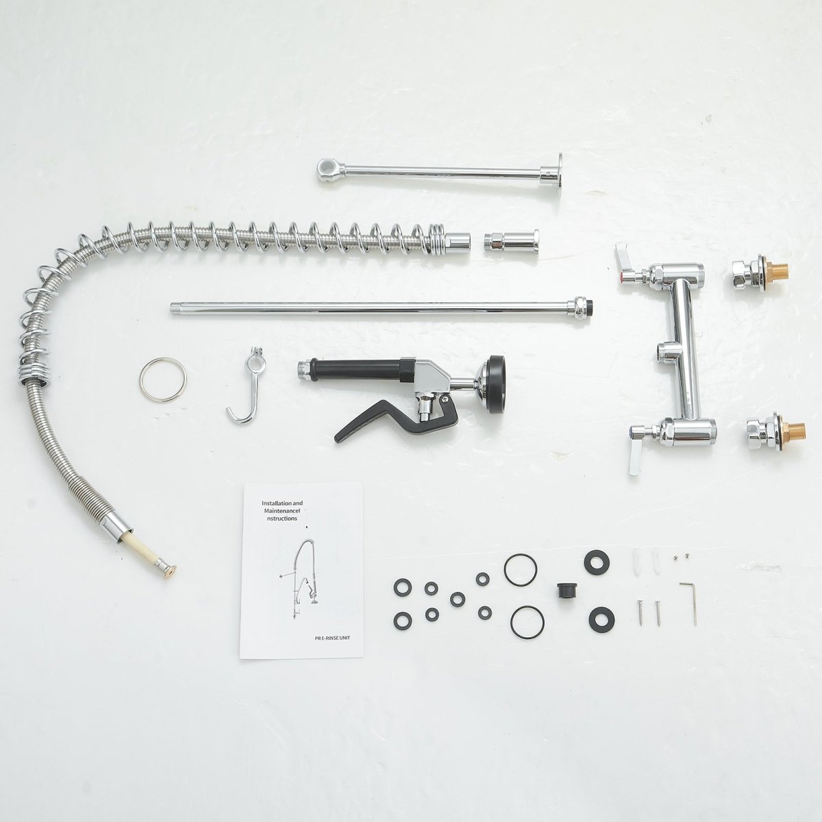 Commercial 2-Handle Wall Mount Kitchen Faucet Chrome - buyfaucet.com