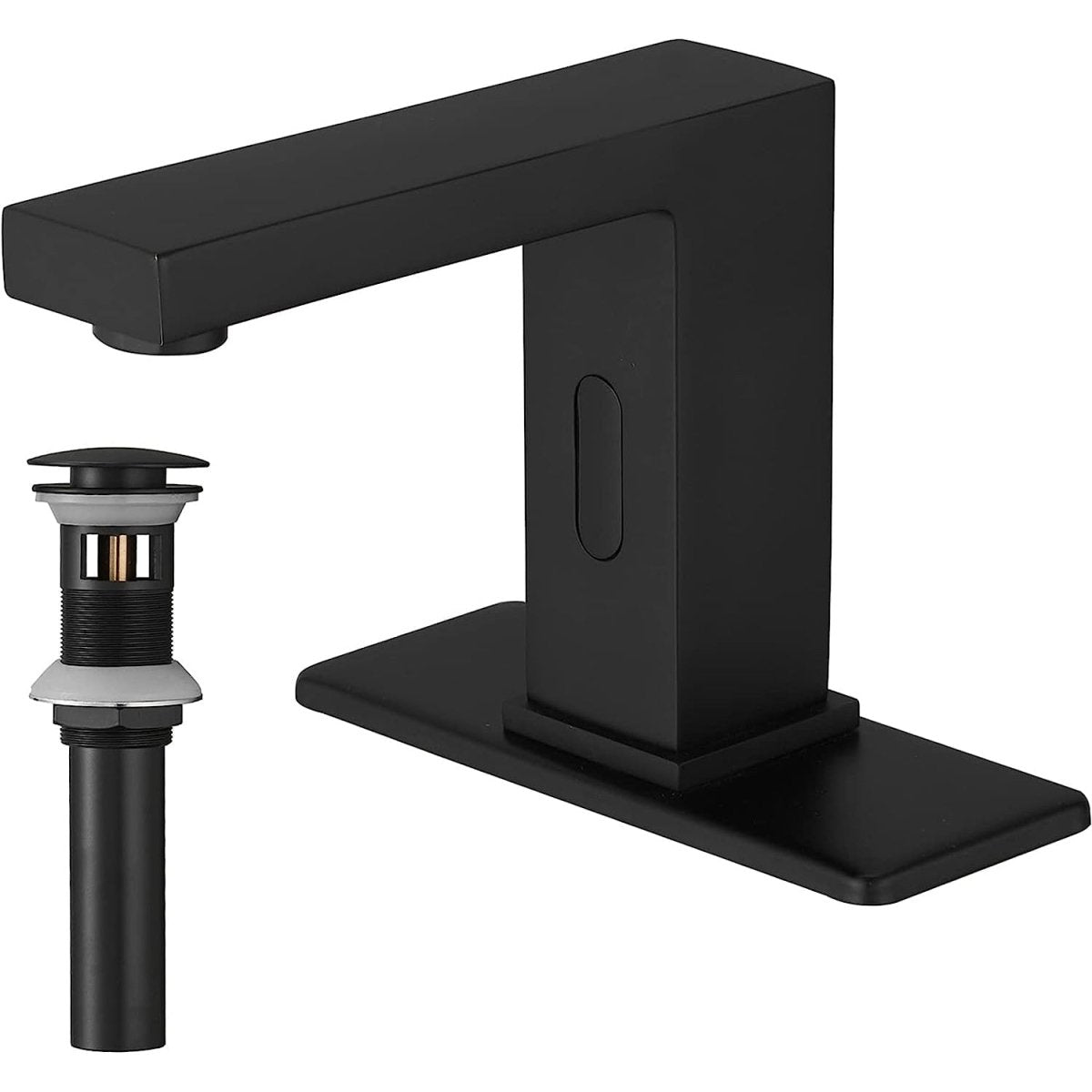 Commercial Touchless Single Hole Bathroom Faucet Matte Black - buyfaucet.com