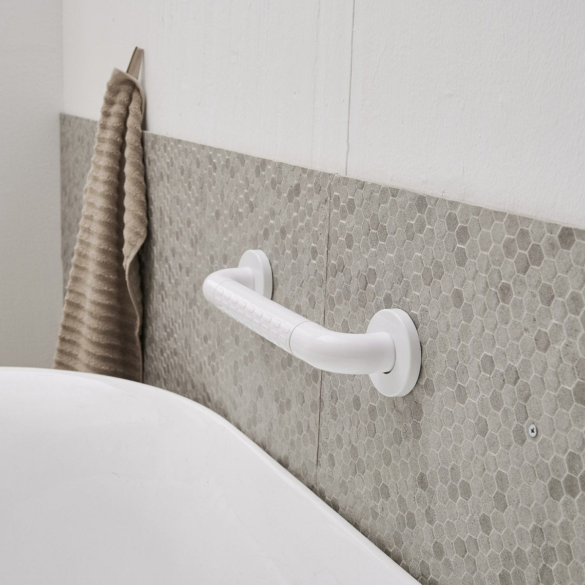 Concealed Screw Grab Bar with Secure Mount in White 14.96" - buyfaucet.com