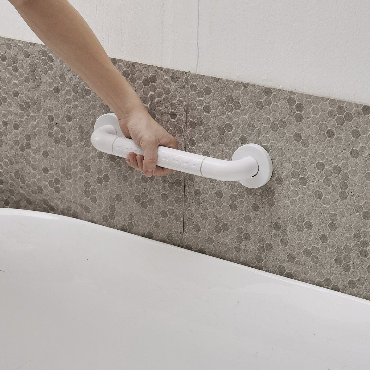 Concealed Screw Grab Bar with Secure Mount in White 14.96" - buyfaucet.com