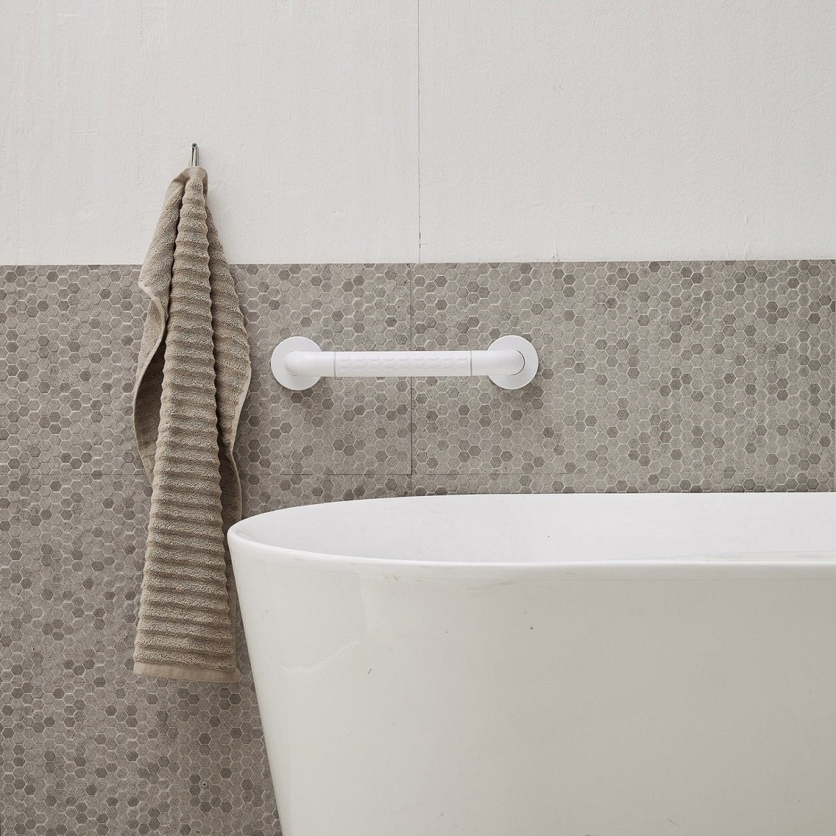 Concealed Screw Grab Bar with Secure Mount in White 14.96" - buyfaucet.com