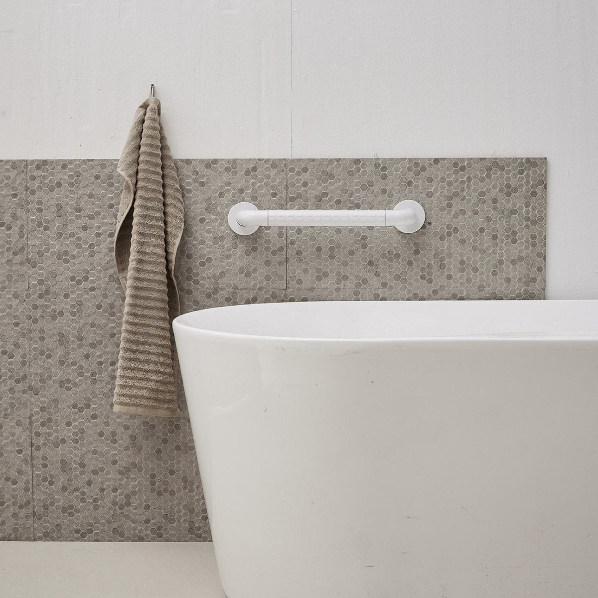 Concealed Screw Grab Bar with Secure Mount in White 17.91" - buyfaucet.com