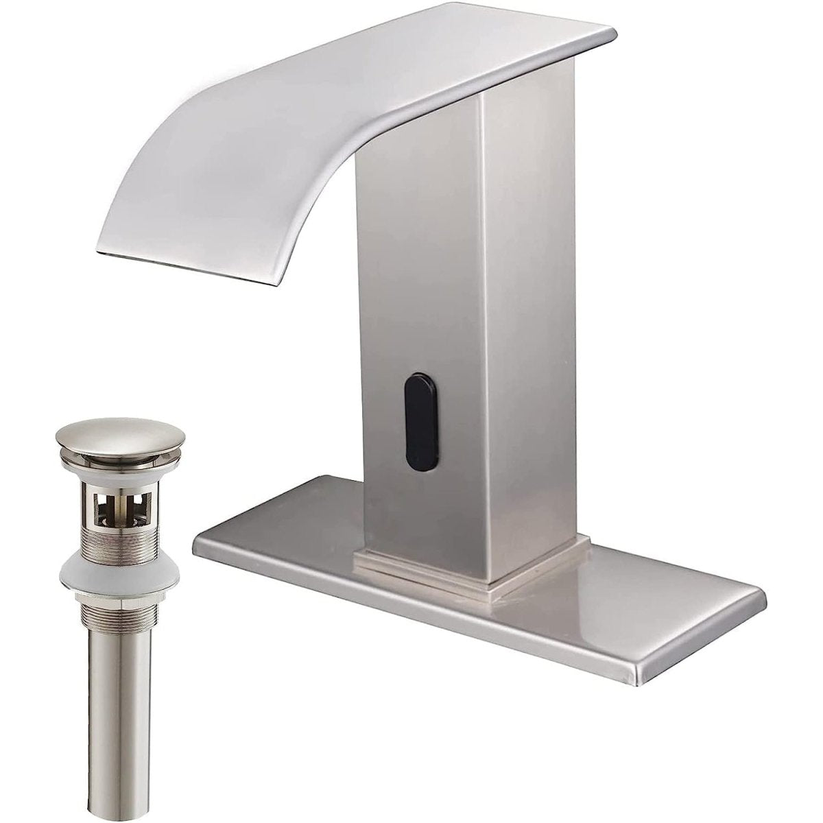 DC Battery Powered Touchless Bathroom Faucet Brushed Nickel - buyfaucet.com