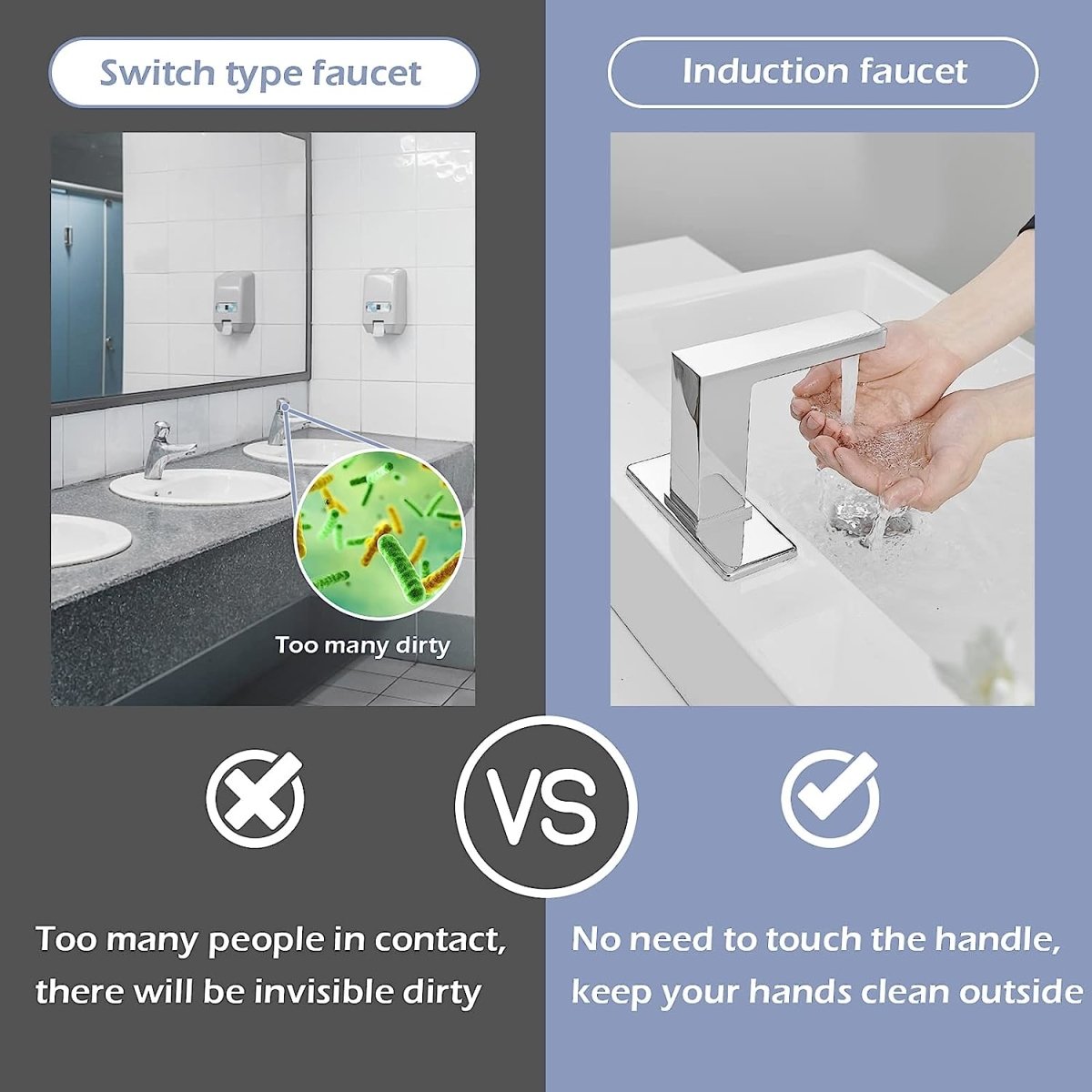 DC Powered Commercial Touchless Bathroom Faucets Chrome - buyfaucet.com