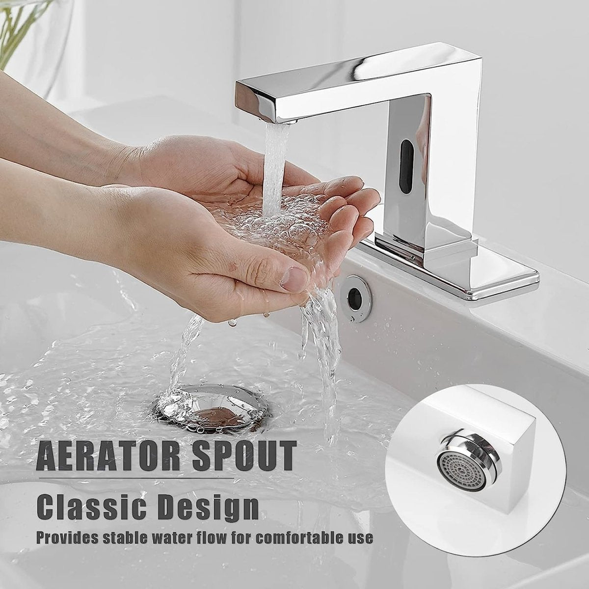 DC Powered Commercial Touchless Bathroom Faucets Chrome - buyfaucet.com