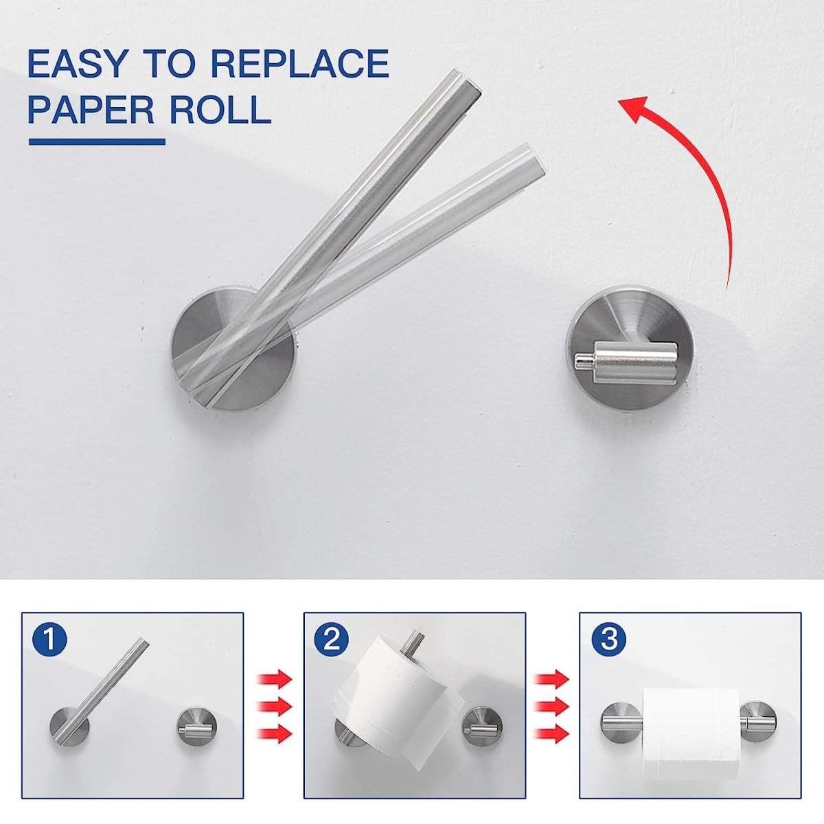 Double Post Pivoting Toilet Paper Holder in Brushed Nickel - buyfaucet.com