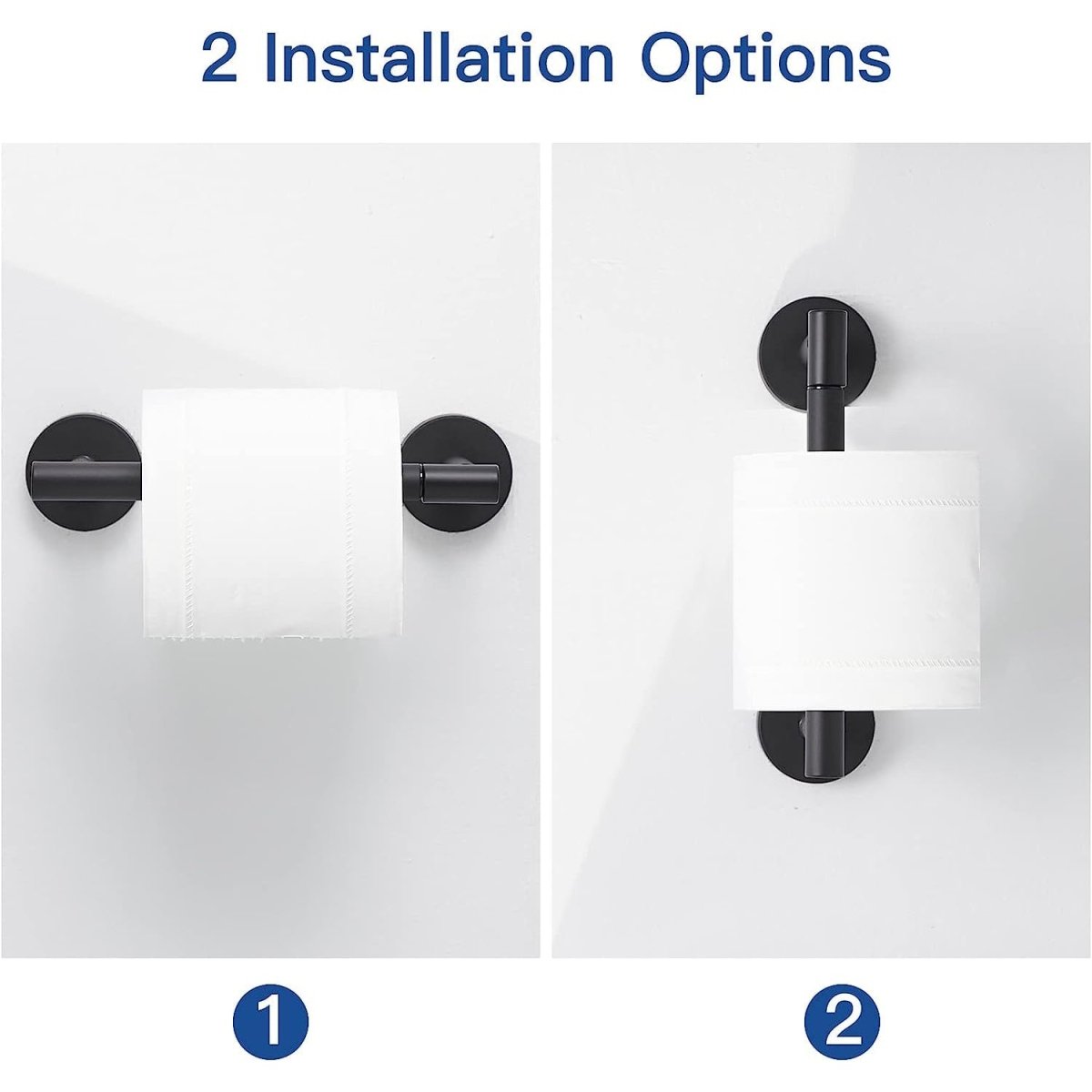 Double Post Pivoting Toilet Paper Holder in Matte Black - buyfaucet.com