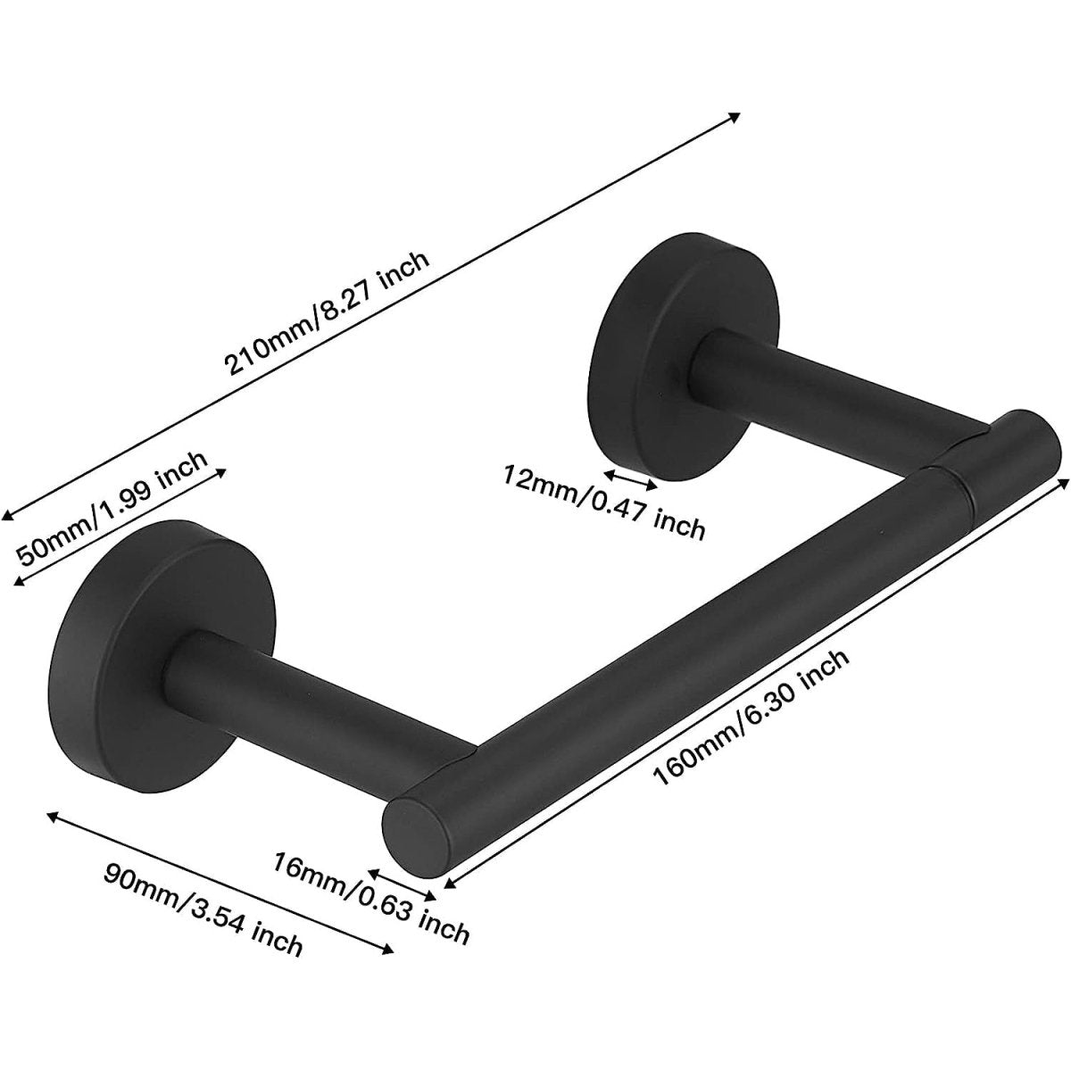 Double Post Pivoting Toilet Paper Holder in Matte Black - buyfaucet.com