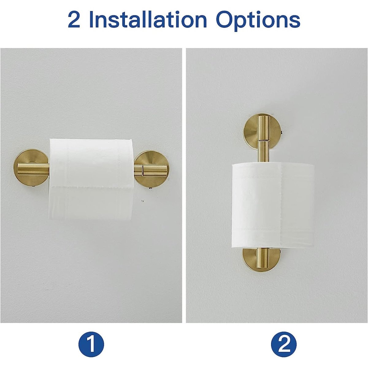 Double Post Pivoting Wall Mounted Toilet Paper Holder Gold - buyfaucet.com