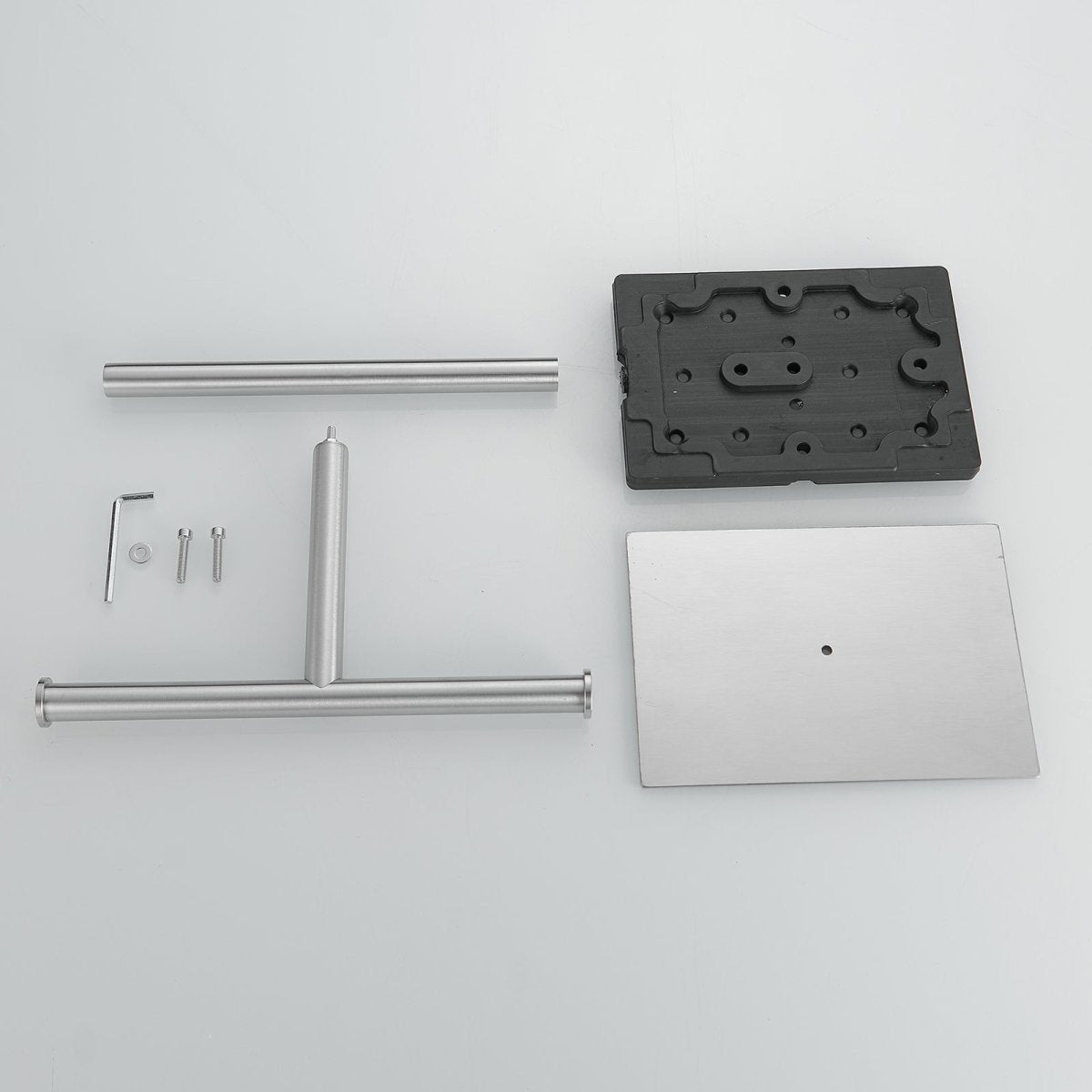 Freestanding Paper Holder with Steady T-Shape Towel Rack Nickel - buyfaucet.com
